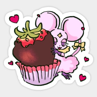 I draw pink pastel blanca with chocolate strawberry / sugar sugar rune Sticker